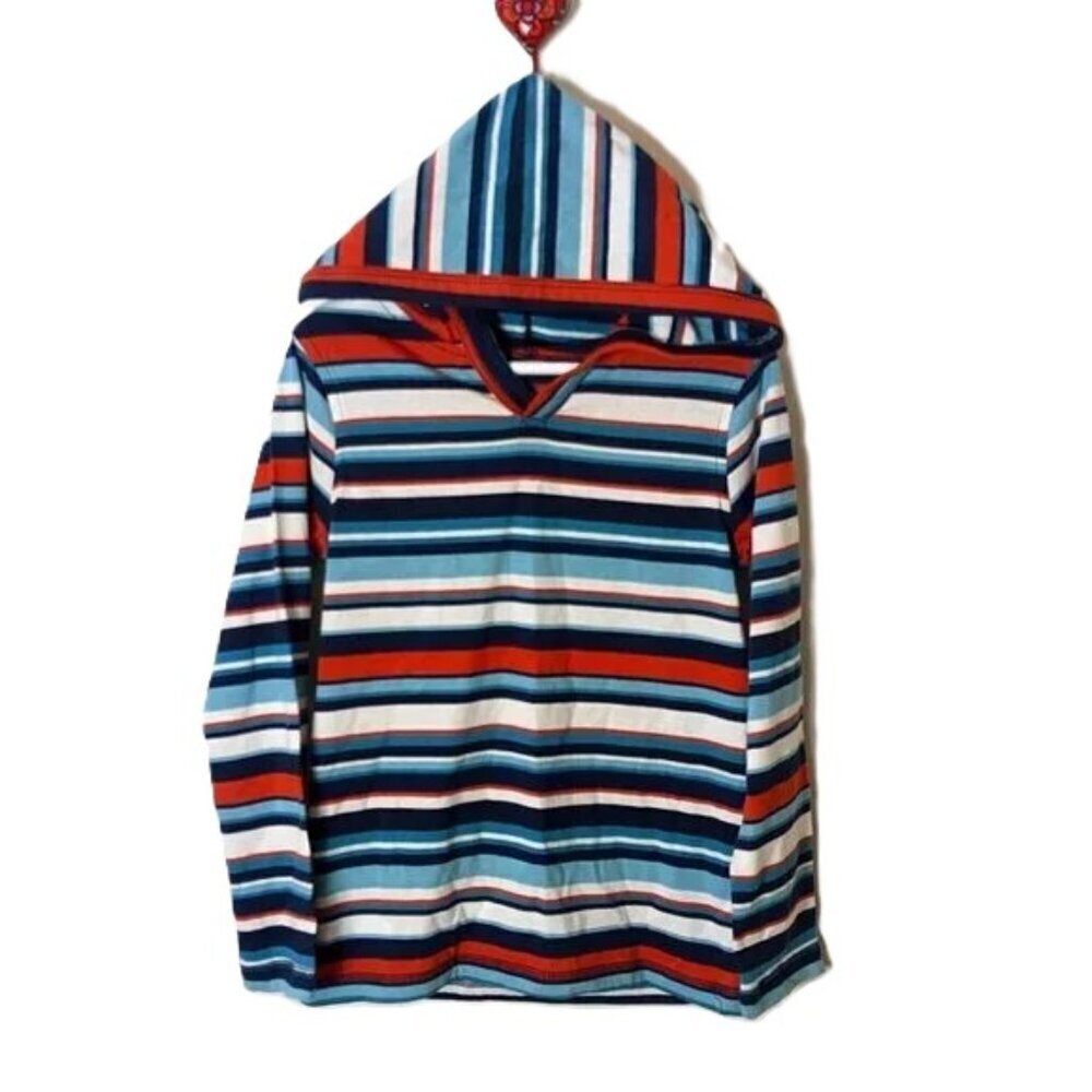Tea Collection Stripe Hooded Long Sleeve Tee‎ Shirt Children’s Size 6 Hood Retro